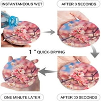 Proljetni cvijet, ružičasta trešnja, set okruglih podmetača za piće, upijajući keramički podmetači od kamena, prostirka za šalice