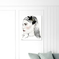 Wynwood Studio Mode and Glam Wall Art Canvas Otisci 'Pily Montiel - Portreti profila djevojke' Portreti - bijeli, crni