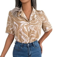 Bluza za žene, široka košulja s dugim rukavima, žensko ležerno odijelo, kontrastni ovratnik, široka košulja kratkih rukava, košulje