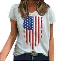 Rasprodaja bluza za žene, modne ženske ljetne Ležerne majice s izrezom u obliku slova u i kratkim rukavima s printom