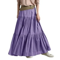 Duge plisirane suknje za žene, duga lagana slojevita suknja, ženske suknje visokog struka, suknja za ljuljanje A kroja