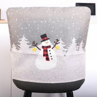 Navlake za stolice za snjegovića za blagovaonicu, tiskane navlake za stolice, Božićni ukrasi