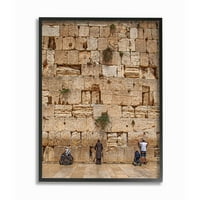 Stupell Industries Stone Wall of Izrael Fotografije crno uokvireni umjetnički print zid umjetnosti, 16x20
