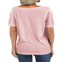Donjeg dijela / ženske modne majice s dubokim izrezom u obliku slova u, Dugih rukava, obična ležerna široka osnovna majica