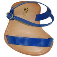 2 / ženske osnovne gladijatorske sandale s remenom za gležanj i otvorenim nožnim prstima 8-inčni kraljevski plavi lakirani 8