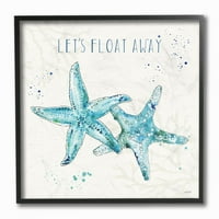 Plutajući izraz Morska zvijezda uokvireni Nautički plavo-zeleni akvarel dizajn zidne umjetnosti Ann tavoletti, 12 12