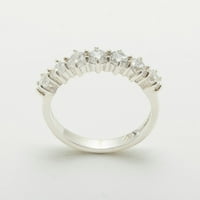 Ženski prsten vječnosti izrađen od srebra u Velikoj Britaniji s kubičnim cirkonijem - opcije veličine-veličina 10,75
