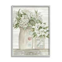 Stupell Home Décor Industries primamljive bijele cvjetove klasične seoske keramičke staklenke, 30, dizajnirala Cindy Jacobs