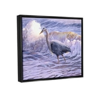 Stupell Industries Crane ptice ptičanje oceanskih valova obalna fotografija crni plutač uokviren umjetnički print zid umjetnost