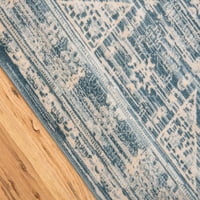 Jedinstveni tkani pariški tepih od breze 9' 0 12' 2 , Plava