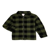 Wonder Nation Baby i Toddler Boy Flannel Zip jakna, veličine 12m-5T