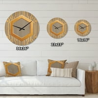 DesignArt 'tradicionalni zlatni i sivi dizajn' shabby chic wood zidni sat