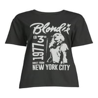 Vremena i TRU ženska plavokosa NY grafička majica s kratkim rukavima