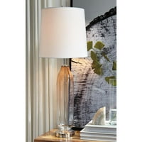 Dizajn potpisa Ashley Sheyla Clear Pink 30 Staklena stolna svjetiljka
