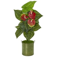 29 ”Anthurium Umjetna biljka u Metal Planter