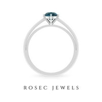 Ženski pasijans prsten u obliku kruške u obliku kruške London Blue Topaz Sterling Silver, 13,00 USD