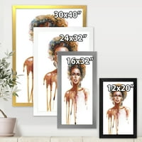 DesignArt 'Portret afro American Woman XIII' Moderni uokvireni umjetnički tisak