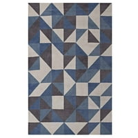 Moderni urbani dizajn dnevnog boravka s tepihom, Tkanina, raznobojna Plava