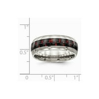 Primarni čelik primarni čelik nehrđajući čelik polirani crni crveni prsten s umetkom od ugljičnih vlakana