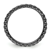 Križni prsten od čistog srebra s crnom završnom obradom