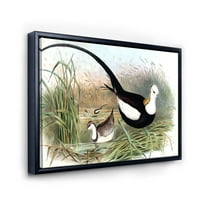 DesignArt 'Vintage seoske ptice u jezeru' seoska kuća uokvirena platna zidna umjetnička tiska