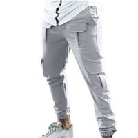 Muške teretne hlače širokog kroja s više džepova, ulične borbene hlače, ležerna radna odjeća, teretne hlače