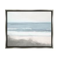 ; Valoviti valovi na plaži, pjenasta Obala, grafika, sjajno sivo plutajuće platno u okviru, zidni tisak, dizajn Kim allen