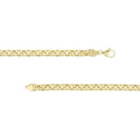 14K žuto zlato 20 šupljina Rolo lančana ogrlica - unisex