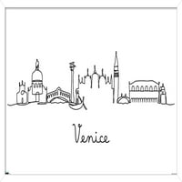 Linija umjetničkog horizonta-plakat na zidu u Veneciji, 22.375 34