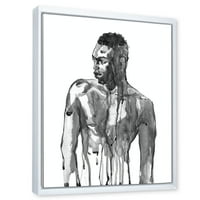 Designart 'Portret zgodnog afričkog čovjeka na bijeloj I' Moderno uokvireno platno zidne umjetničke print