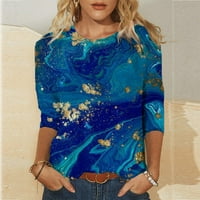 Sjajne bluze za žene jesenske ženske proljetne Ležerne majice srednje duljine s printom dugih rukava
