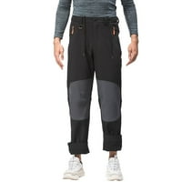 Muške zimske jednobojne hlače Plus size sašivene hlače za sportove na otvorenom Plus baršunaste hlače s džepom s patentnim zatvaračem