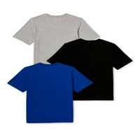 Grafička majica s kratkim rukavima Wonder Nation Boys, 3-pack, veličine 4- & Husky