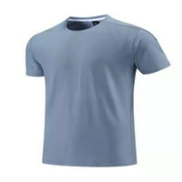 Muška brzosušeća, reflektirajuća ljetna majica s kratkim rukavima s kratkim rukavima, jednobojna majica s okruglim vratom za trčanje