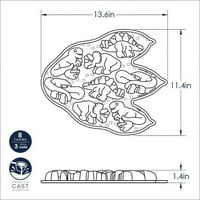 Kalup za muffine od dinosaura od lijevanog aluminija 13,6 11,41,4