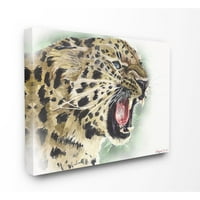 Stupell Industries Cool Leopard Velika mačka Životinjskog akvarela Slikanje platna zidna umjetnost George Dyachenko