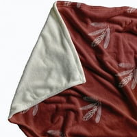 Pokrivač od flisa od tratinčice s uzorkom perja, Ligonber-crvena, prevelika