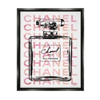 Glamurozna bočica parfema s natpisom ružičasta, mrkli mrak, uokvirena zidna umjetnost na plutajućem platnu, 24,30