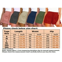Ženske ljetne kratke hlače u boji, obične Ležerne hlače s elastičnim strukom i džepovima u ciglastocrvenoj boji, u boji, u boji,