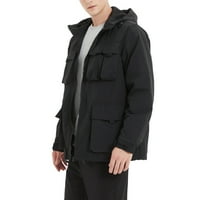 Muška jesenska modna ležerna široka jednobojna jakna s džepovima i reverima gornji kaput muški teški kaput