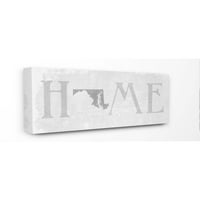 Stupell Industries Maryland Home State karta siva neutralna teksturirana riječ dizajn platna zidna umjetnost Daphne Polselli