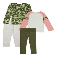 Ganimals Baby Girls & Toddler Girls Pulover Hoodie Top, majica s dugim rukavima, jogger hlače i jeggings, odjeća