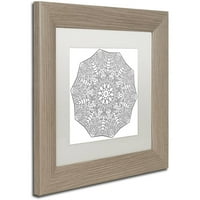 Zaštitni znak likovna umjetnost Rolly Mandala Canvas Art by Kathy G. Ahrens, bijela mat, okvir breze