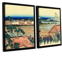 Artwall Katsushika Hokusai Nakahara u provinciji Sagami dvodijelni set za oblikovanje platna