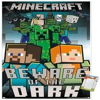 Minecraft-Čuvajte se plakata na tamnom zidu, 22.375 34