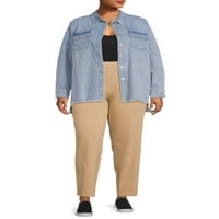 Ženske ravne hlače veličine plus od veličine & veličine