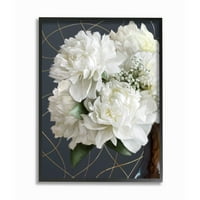 Bijeli cvjetni buket s detaljima latica uokvirena slika interijera od 16 20