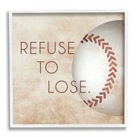 Stupell Indisy Refe za gubitak fraze Sports Baseball Rtic Brown, 17, dizajn SD Graphics Studio
