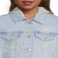 Wonder Nation Girls Pleteni traper jakna s rukavima, veličine 4- & Plus