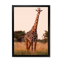 DesignArt 'Afrička žirafa u seoskoj kući u poljoprivredi divljih životinja I'